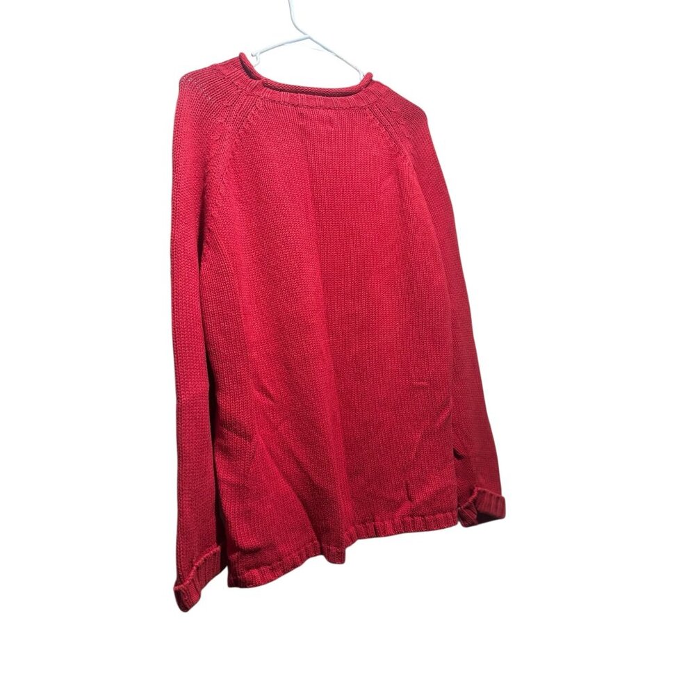 Vintage StJohnsBay Cable Knit Roll Neck Sweater Womens 3X Red Christmas Preppy - Picture 13 of 14